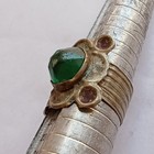Stunning Ancient Roman Silver Ring With Green Stone     Rare Collector Piece