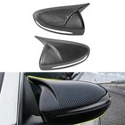Pair Door Side Mirror Cover Cap car Rearview Trim Carbon Fiber Color