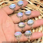 1000pcs Lot Fire Opal Gemstone Rings Wholesale Lots 925 Silver Plated Jewelry