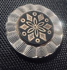     Antique Black Glass Scalloped Victorian Luster Decorative Vintage Button