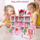  new  Barbie Dreamhouse  4-story 11 Rooms Doll House With 4 Dolls Toy Figures