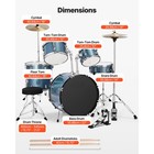 Adult Drum Set 5-piece 22 In Complete Full Size Drum Kit With Throne Stand