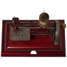 Vintage 1940s Casige Red Metal Sewing Machine Hand Crank Child s Toy Tin