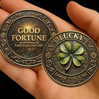 Lucky Coin Clover Token Good Luck Pocket Coin Charm Gift