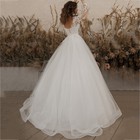 A Line Wedding Dresses Long Sleeve Applique Lace 3d Flower Tulle Boho Bride Gown