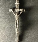 Vintage Lourdes Rosary White Natural Seed Beads Crucifix Leather Case Catholic