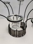 Vintage Wrought Iron Wicker Basket Candle Holder  holds 8 Candles  11  Tall Used