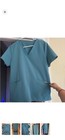 Figs Women   s Blue Solid   Teal Scrub Set Size M Polyester With Pockets