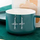 Stainless Steel Faith Letter Cross Heart Dangle Fashion Women s Earrings