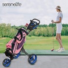 Serenelife Foldable Lightweight 3-wheel Golf Push Cart With Elastic Strap Slg3w