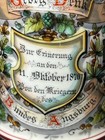 Antique Old German Germany Military Regimental Beer Stein Porcelain Lithophane A