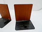 Set Of Plain And Simple Wood   Metal Bookends