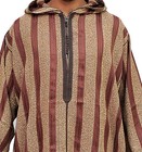 Moroccan Men Djellaba Hooded Caftan Kaftan Thobe Abaya Handmade Arab Burgundy