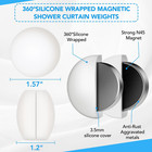 12pcs Shower Curtain Weights  Silicone Wrapped Heavy Duty Shower Curtain Magnet