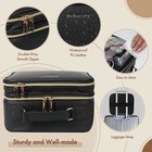 Travel Makeup Bag Led Vanity Mirror Double Layer Cosmetic Organizer Storage Case