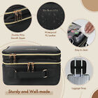 Travel Makeup Bag With Led Vanity Mirror Double Layer Cosmetic Organizer Storage