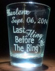 50 Personalized  Novelty Shot Glasses  Last Fling  Bachelorette  Wedding