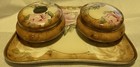 Vintage Hand Painted Porcelain Dresser Vanity Set Tray Jars Floral Royal Munich