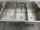 3 Compartment Sink 14 Gauge Faucet   3 Lever Waste Drain Valves 56   l 18x21x14tub