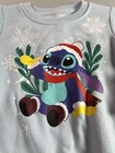 Disney Stitch Christmas Sweatshirt 18m Blue Santa Hat Snowflakes Nwt