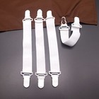 4pcs Bed Sheet Grippers Adjustable Elastic Straps Fixing Clips Holder Bed Mat   