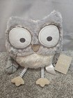 New Levtex Baby Gray Striped Plush Owl Stuffed Animal Pillow Nursery Nwt