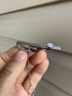 Unused Natural Opal Silver 900 Tie Clasp   Bar   Clip With Chain 2   