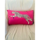 House Of Scalamandre Leaping Cheetah Lumbar Pillow Bubblegum Pink 22 x14 