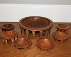 Vintage Kava Ceremonial Bowl Set 14 Legs 11  Hand-carved South Pacific Samoa