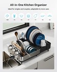 Sunly Expandable Dish Drying Rack  Versatile Brackets Large  Black   Silver