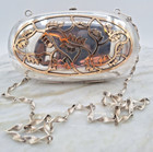 Beautiful Vintage 1970s Handcrafted Mexican Alpaca Silver Metal Purse Clutch Bag
