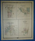 Antique 1878 Map   Beaver Dam - Wapun - Fox Lake - Tomah  Wisconsin   Authentic
