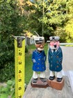 Vintage Hand-carved Wooden Sailor Figurines     Nautical Captain Duo Folk Art 6 