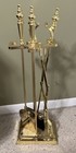 Vintage Fireplace Tool Solid Brass  Companion Home Decor 4 Pc Set