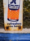 Vintage Suncrest Porcelain Sign Door Push Soda Pop Beverage Orange Cola Drink