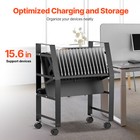 Uimoso Charging Cart Mobile Open Storage Cart 16 Devices For Laptop And Tablet
