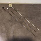 3 Antique Art Nouveau Stick Hat Pins  2 Pearls   1 Brass Filigree    engraved   