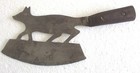 Antique Vintage Old Butcher Cleaver Fox Figure Meat Choper Knife  