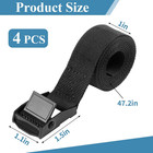 4 Pack Lashing Straps 1 Inch X 4 Ft Metal Buckle Tie Down Straps Black