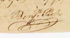 1794 Signed Revolutionary War Vet Benjamin Peck Partial Document Cumberland Nj