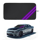 Front Windshield Sun Shade Fits Dodge Charger Challenger - Black   Purple