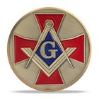 Masonic Cross Knight Templar Challenge Coin     Fearless In Truth - Square Compass