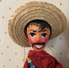 Lot Of 3 Mexican Folk Art Marionette String Puppet Handmade Vintage Paper Mache