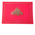 1960s Vintage Box Mid-century Christmas Card Pink   Green Mod Groovy
