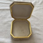 Vtg Berger Trinket Vanity Jewelry Box Made In Italy Hinged Lid Small Brass Trim