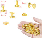 200sets 6mm Caps Leather Rivets  Double Cap Metal Rivet Tubular Leather Rivets S