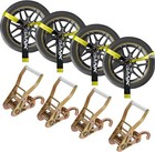 Car Tie Down Straps  4pk  With J Finger Hook Lasso Ratchet Strap 2 Inch X 96