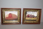 Antique Pair Of Victorian Walnut Frames     Engraved D  cor On Each Frame