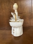 Ceramic Vintage    lipstick Lady    Figurine - Holds 4 Lipsticks 