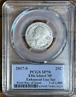 2017-s Ellis Island 25c Enhanced Unc Set Pcgs Sp70- First Day Issue